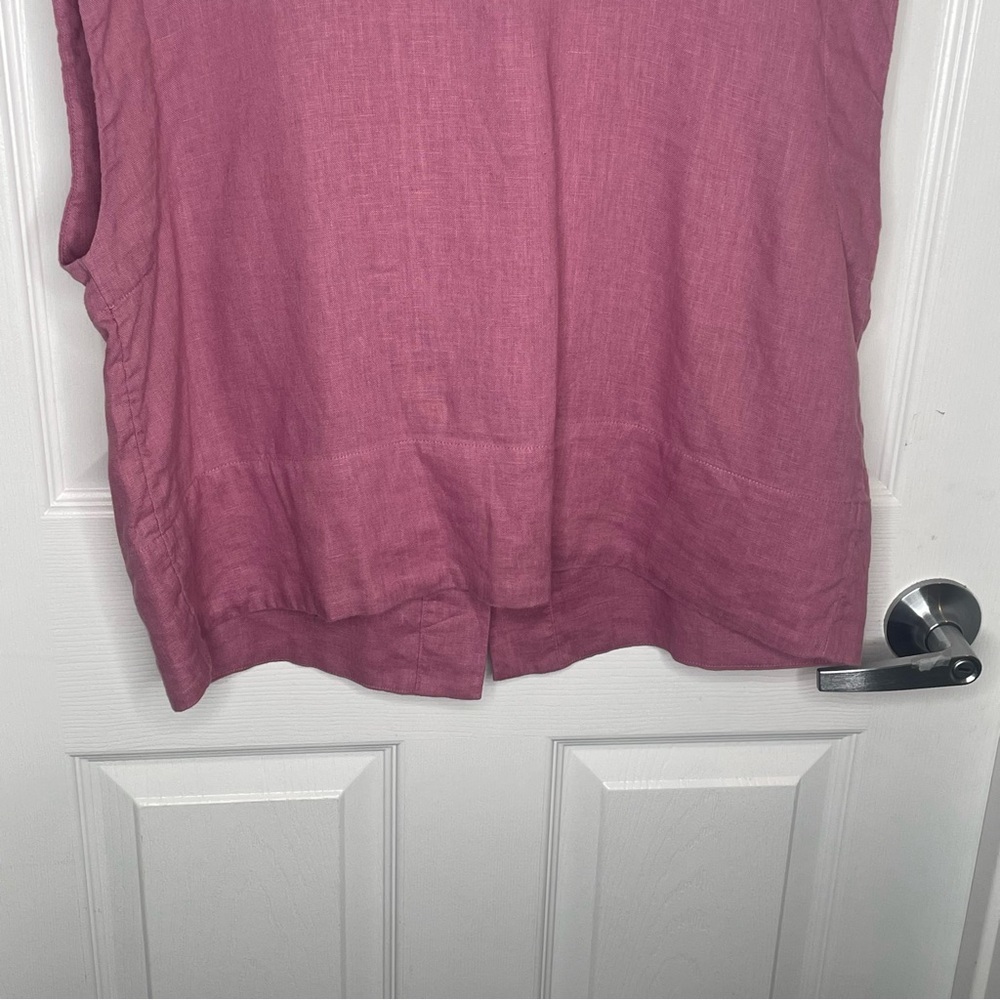 Madewell Bateau-Neck Tank in 100% Linen Beach Coastal Vacation in Shaded Pink L - Picture 5 of 12